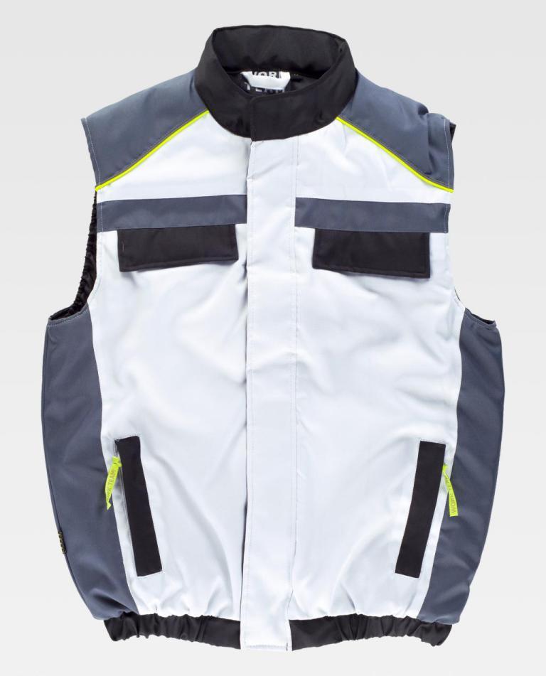 Chaleco Workteam WF5853 Blanco / Negro / Gris Oscuro