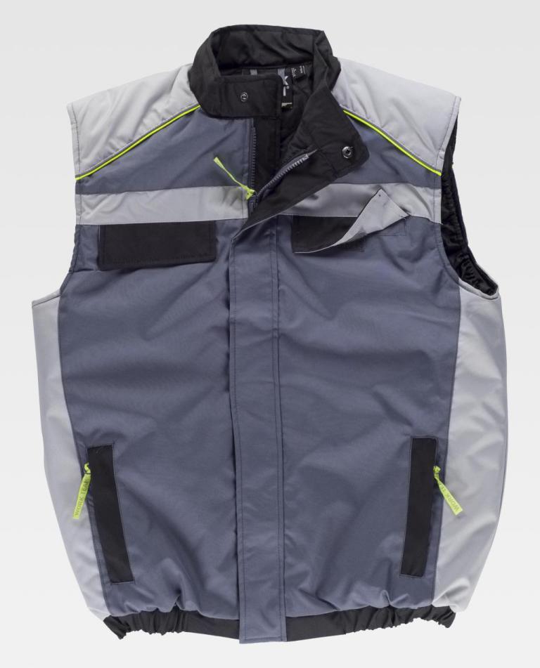 Chaleco Workteam WF5853 Gris Oscuro / Gris Claro / Negro