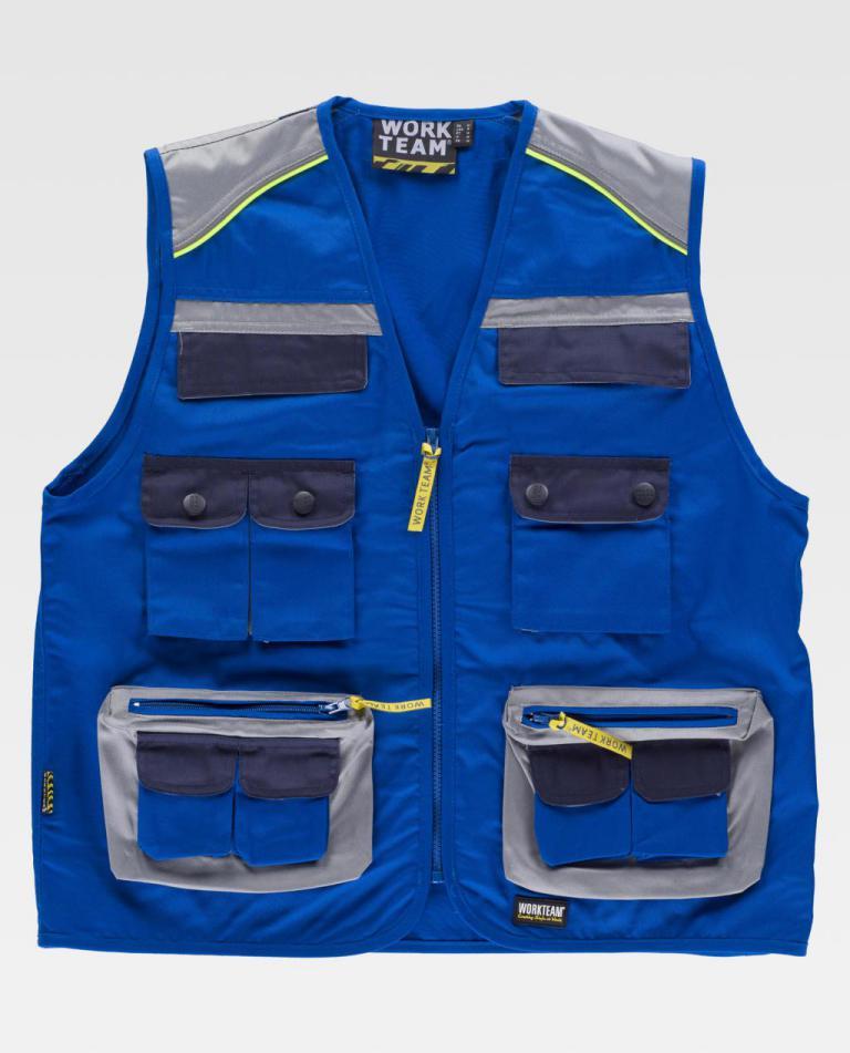 Chaleco Workteam WF5854 Azulina / Gris Claro / Marino
