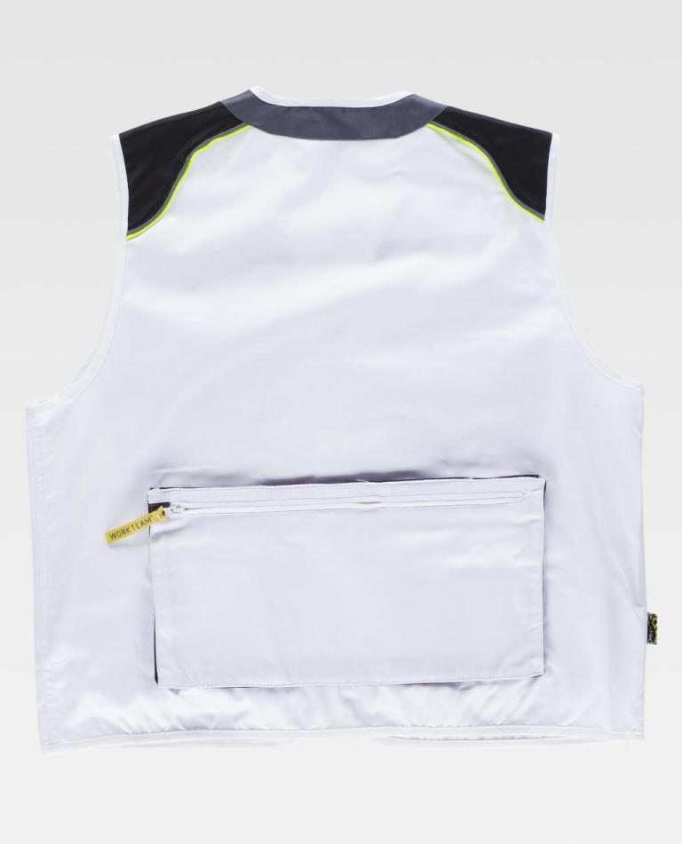 Chaleco Workteam WF5854 Blanco / Negro / Gris Oscuro