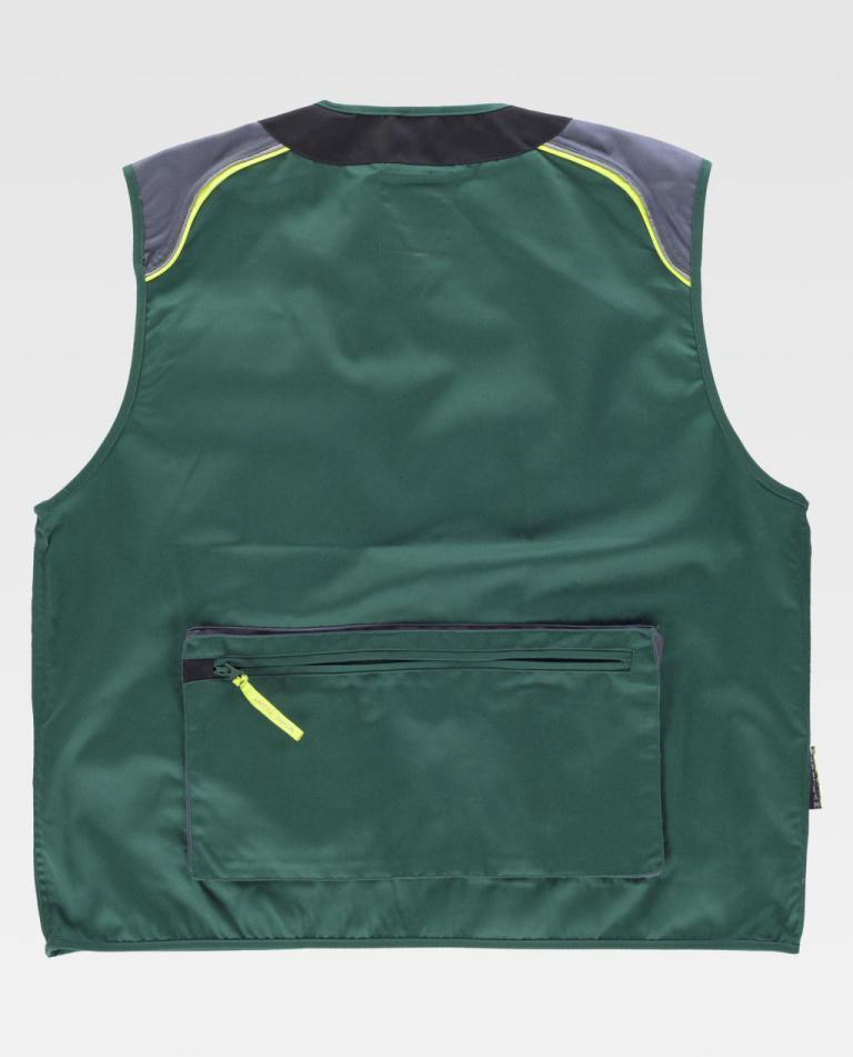 Chaleco Workteam WF5854 Verde / Gris Oscuro / Negro