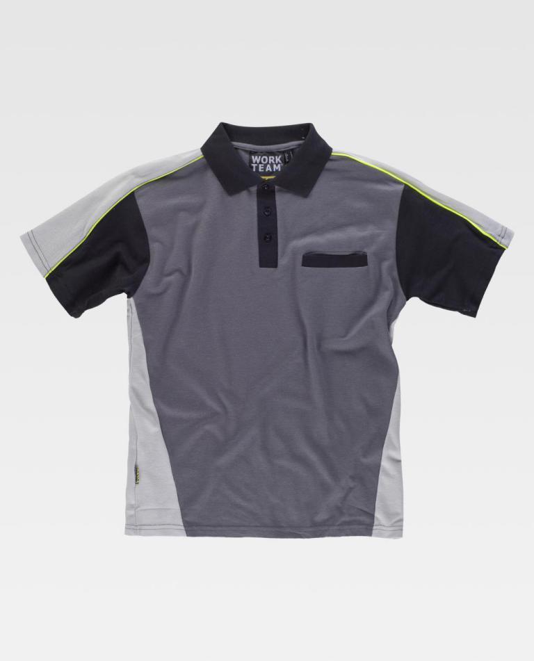 Polo Workteam WF5855 Gris Oscuro / Gris Claro / Negro