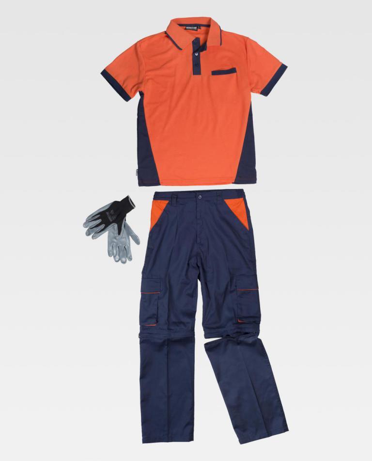 Conjunto Workteam WSET1465 Marino / Naranja
