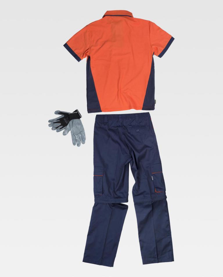 Conjunto Workteam WSET1465 Marino / Naranja