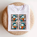 Camiseta Disney cuadros Donald estrellas, color blanco, estampado frontal
