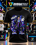 Camiseta Dragon Ball Vegeta urbano, color negro, estampado frontal