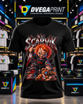 Camiseta negra Halloween Muñeco diabólico en estudio Dvegaprint