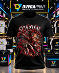 Camiseta negra Halloween Pesadilla de cuchillas en estudio Dvegaprint
