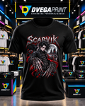 Camiseta negra Halloween Manos de tijera en estudio Dvegaprint