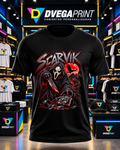 Camiseta negra Halloween Máscara del terror en estudio Dvegaprint