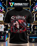 Camiseta negra Halloween Vampiro gótico en estudio Dvegaprint