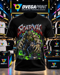 Camiseta negra Halloween Monstruo eléctrico en estudio Dvegaprint