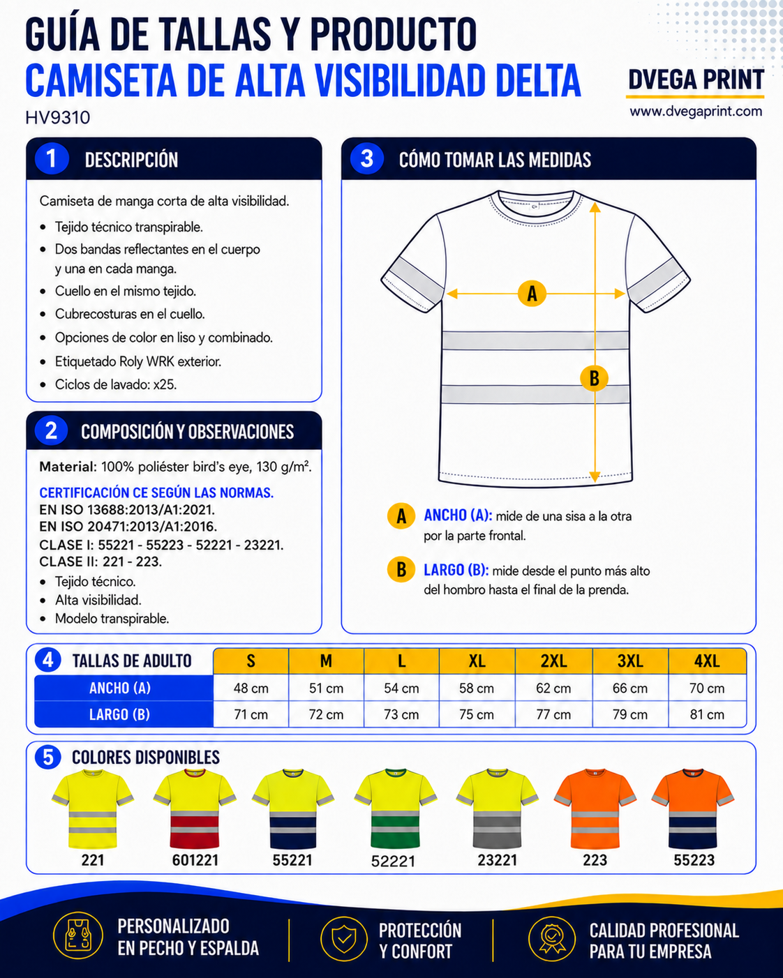 Guía de tallas camiseta HV9310
