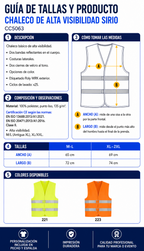 Guía de tallas chaleco CC5063