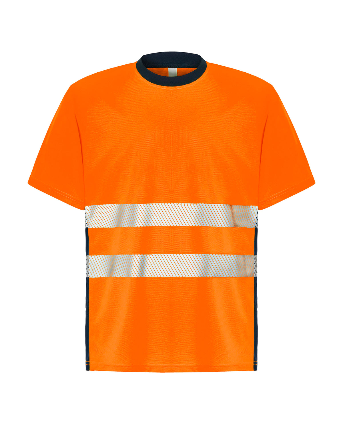 Camiseta Técnica Manga Corta - Navy - Orange Fluor