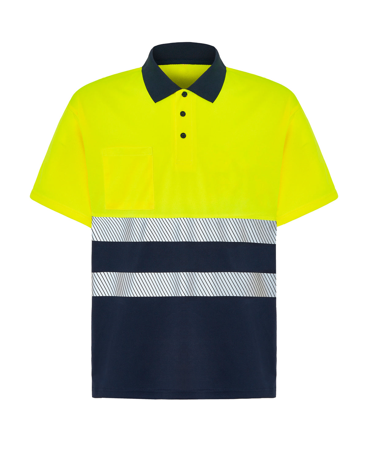 Polo Manga Corta - Navy - SunYelow Fluor