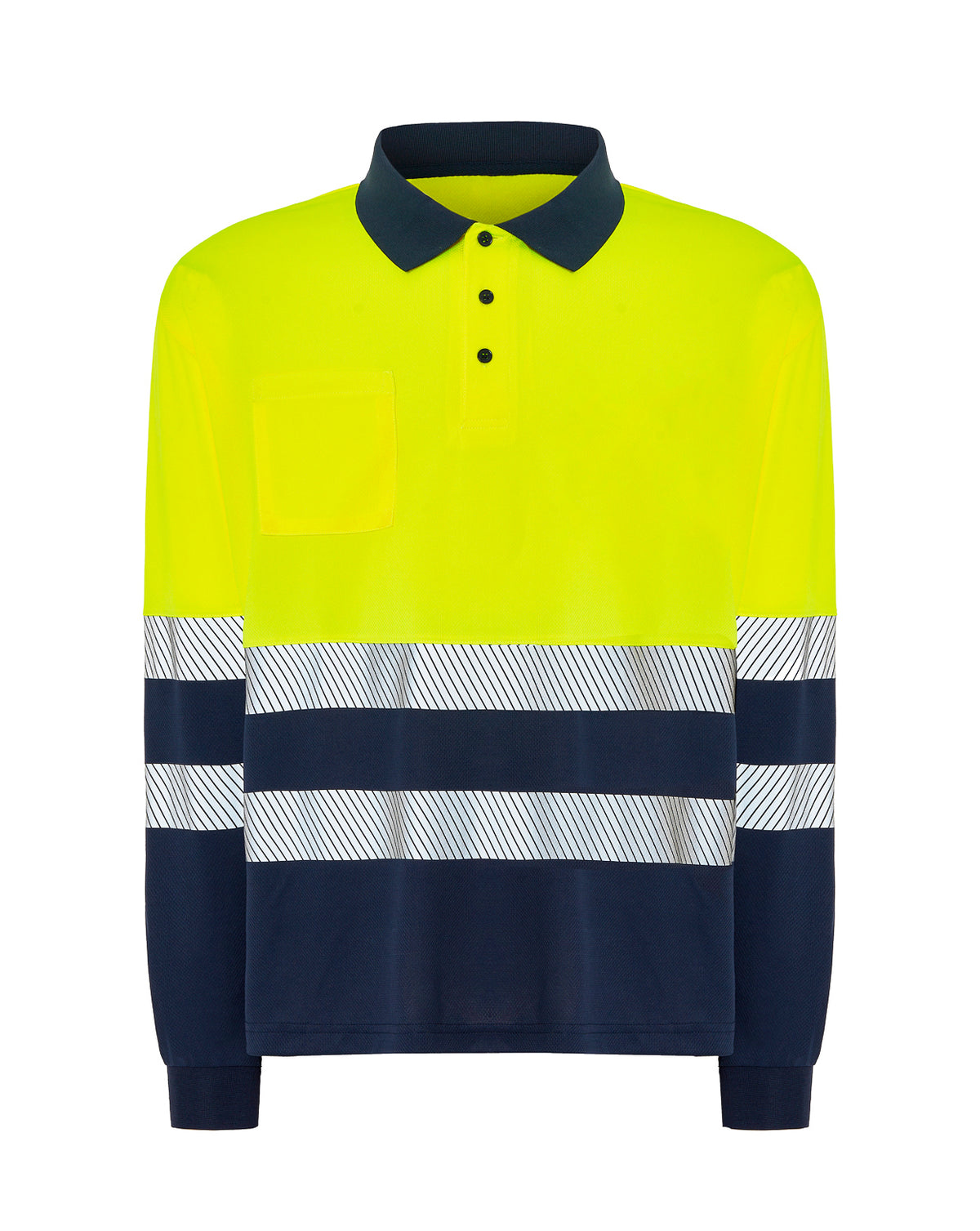 Polo Manga Larga - Navy - SunYelow Fluor