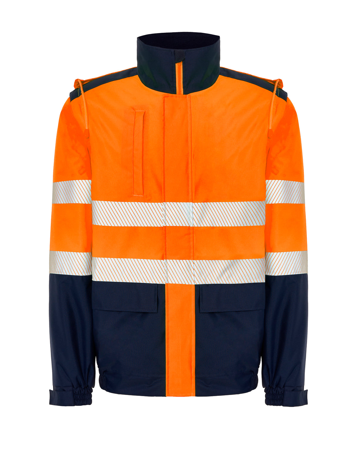 Cazadora acolchada mangas desmontables - Navy - Orange Fluor