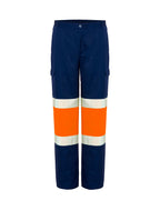 Pantalón Multibolsillos - Navy - Orange Fluor