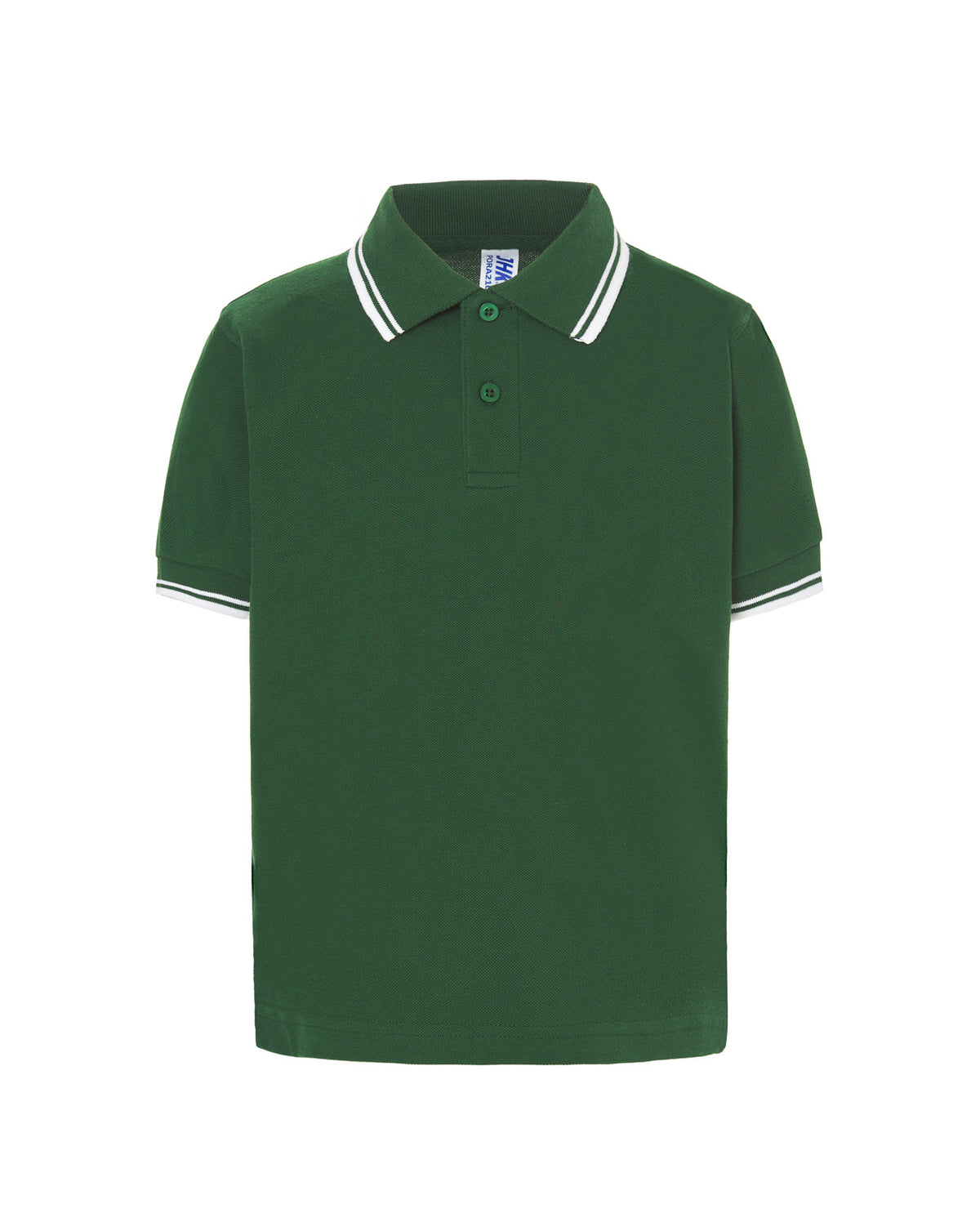 Polo Kid - Bottle Green - White