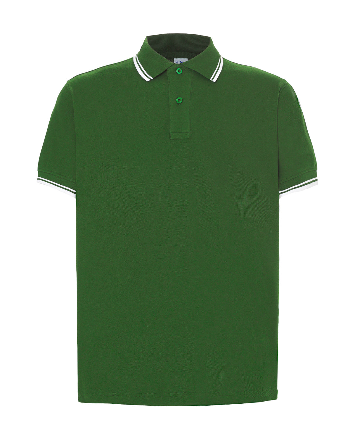 Regular Polo Man - Bottle Green - White