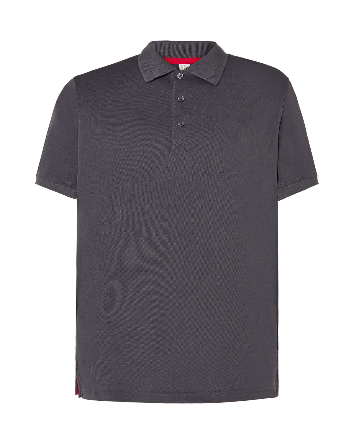 Heavy Pique Polo Man - Charcoal - Red