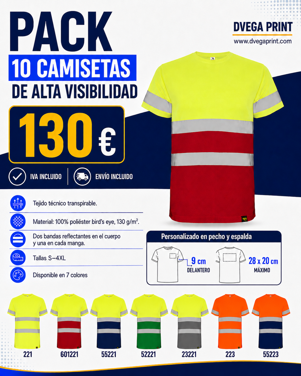 Oferta pack 10 camisetas HV9310