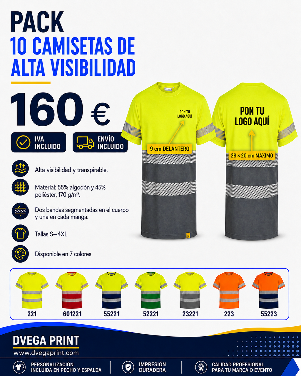 Oferta pack 10 camisetas HV9317