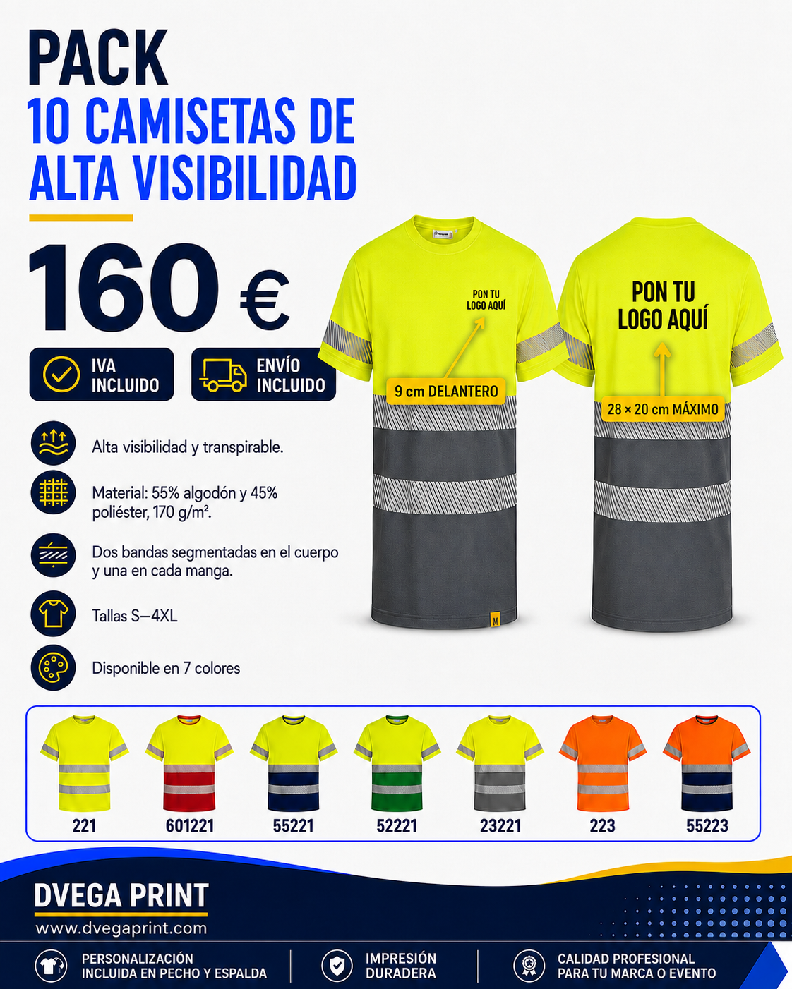 Oferta pack 10 camisetas HV9317