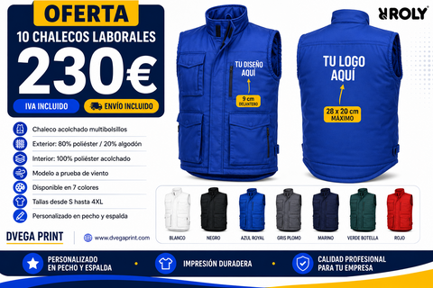 Pack 10 chalecos laborales Almanzor CC5067