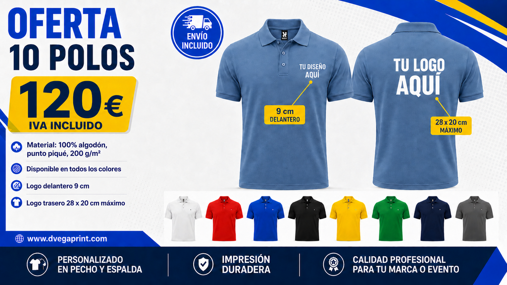 Pack 10 polos STAR personalizados