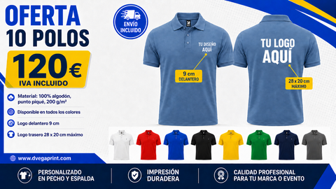 Pack 10 polos STAR personalizados