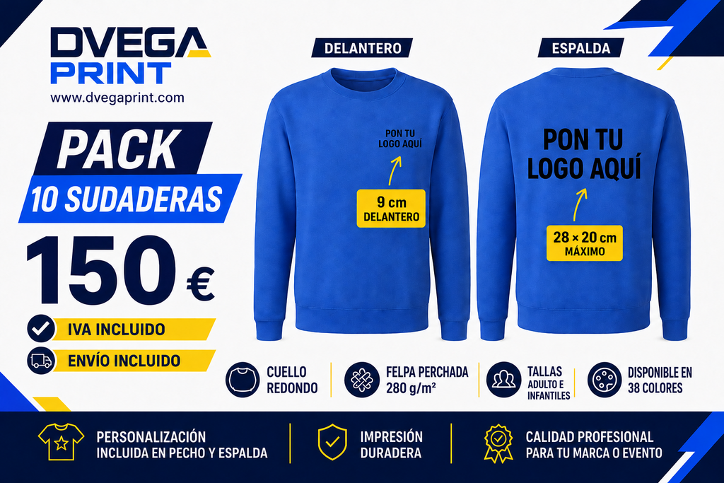 Pack 10 sudaderas clásicas SU1070