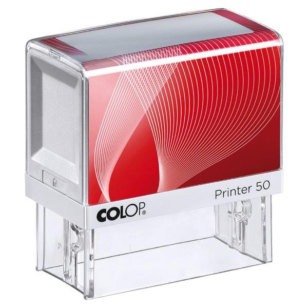 Sello Printer 50 G7 blanco/azul · tinta azul