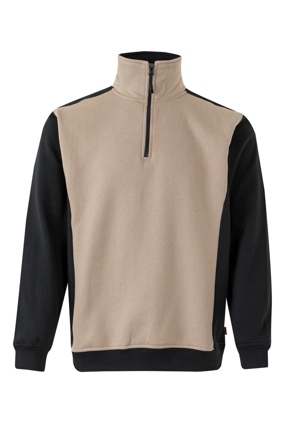 Sudadera bicolor con media cremallera