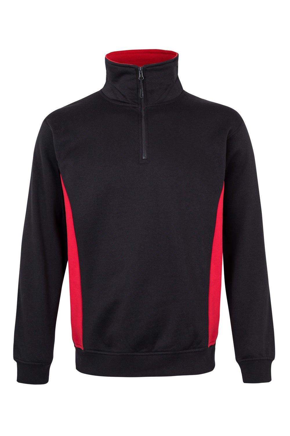 Sudadera bicolor con media cremallera