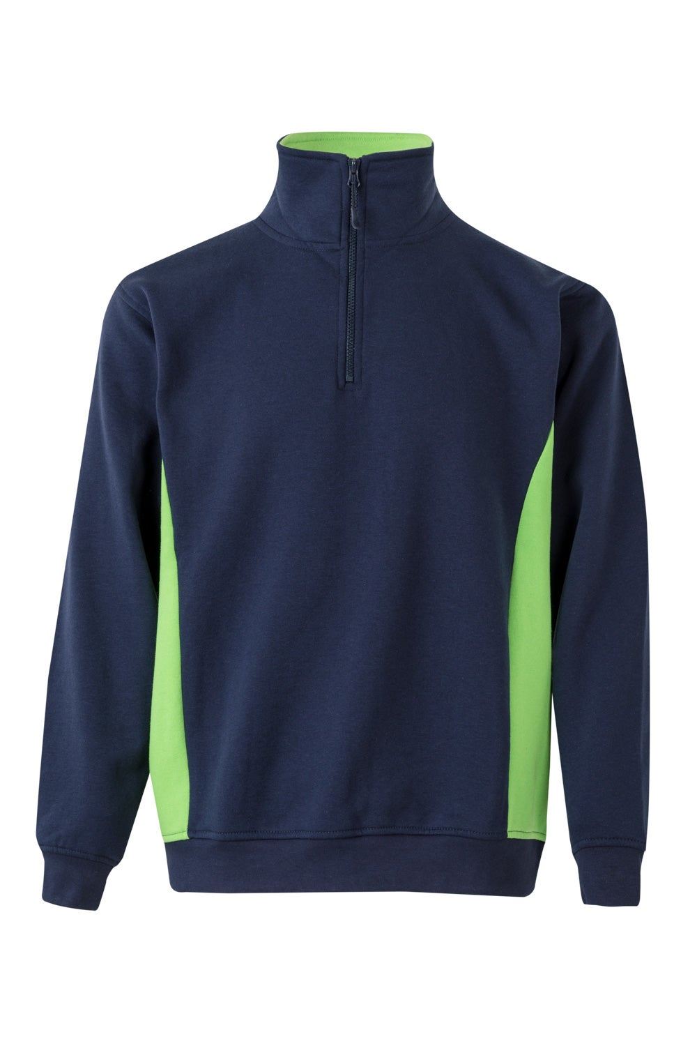 Sudadera bicolor con media cremallera