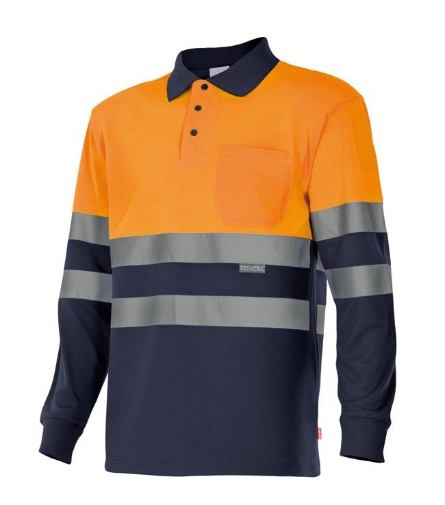 Polo bicolor manga larga - imagen Velilla Group