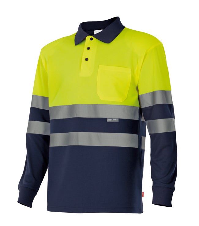 Polo bicolor manga larga - imagen Velilla Group