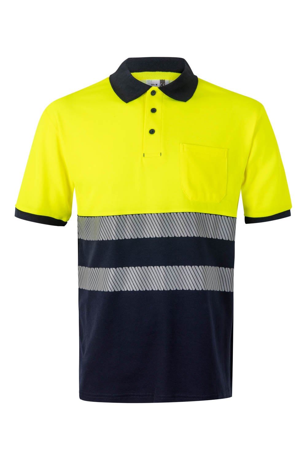 Polo algodón bicolor manga corta cinta segmentada - imagen Velilla Group
