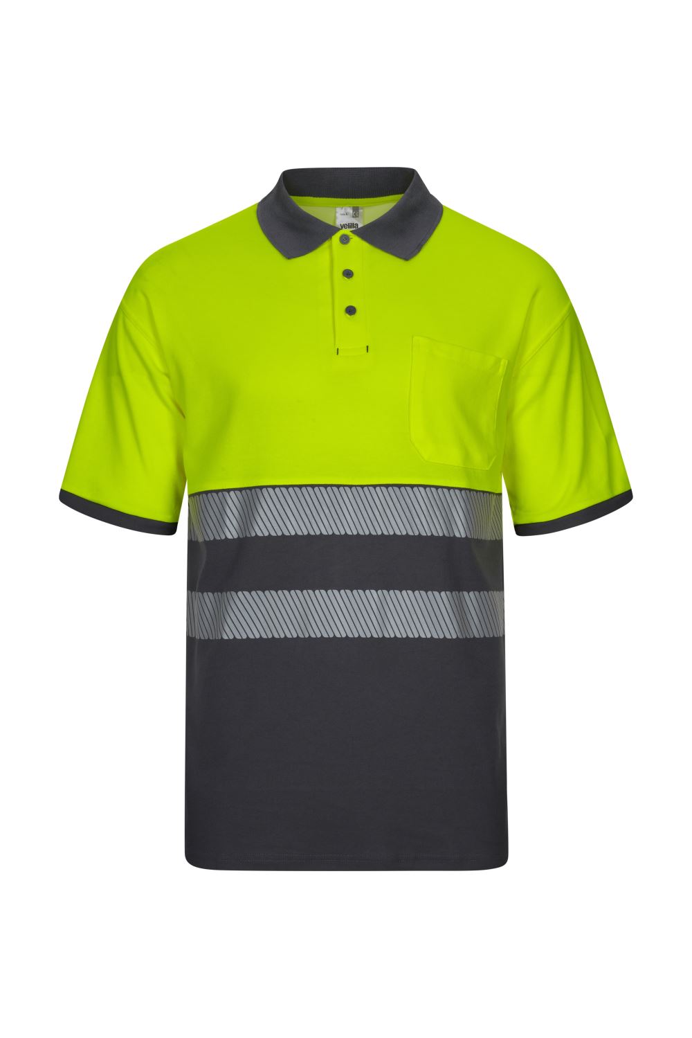 Polo algodón bicolor manga corta cinta segmentada - imagen Velilla Group