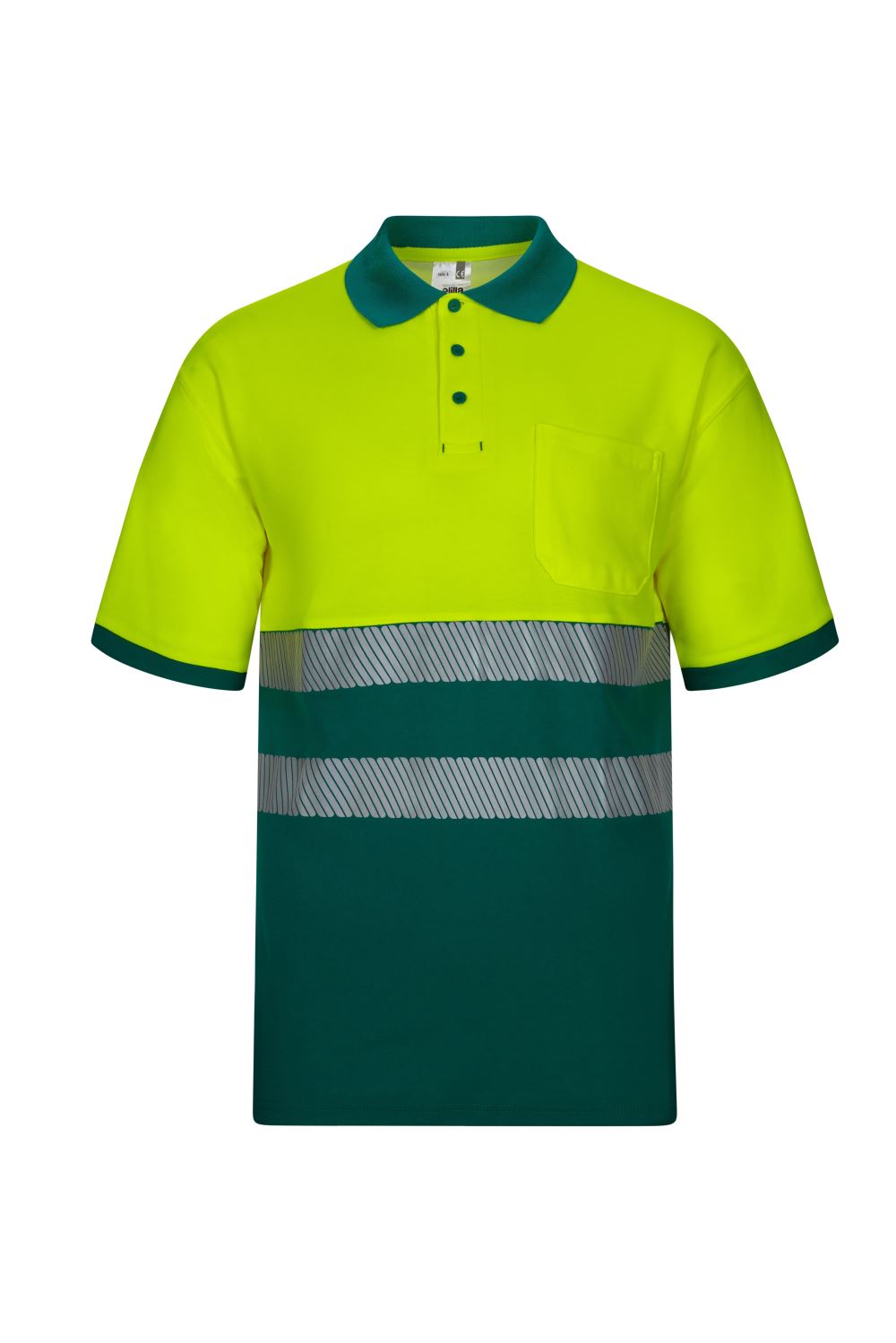 Polo algodón bicolor manga corta cinta segmentada - imagen Velilla Group