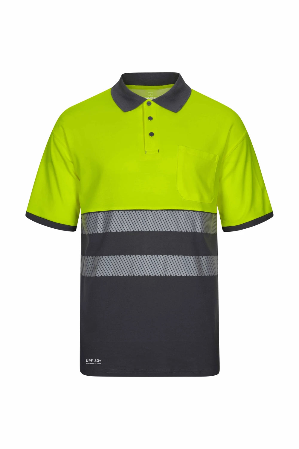 Polo algodón bicolor manga corta cinta segmentada - imagen Velilla Group