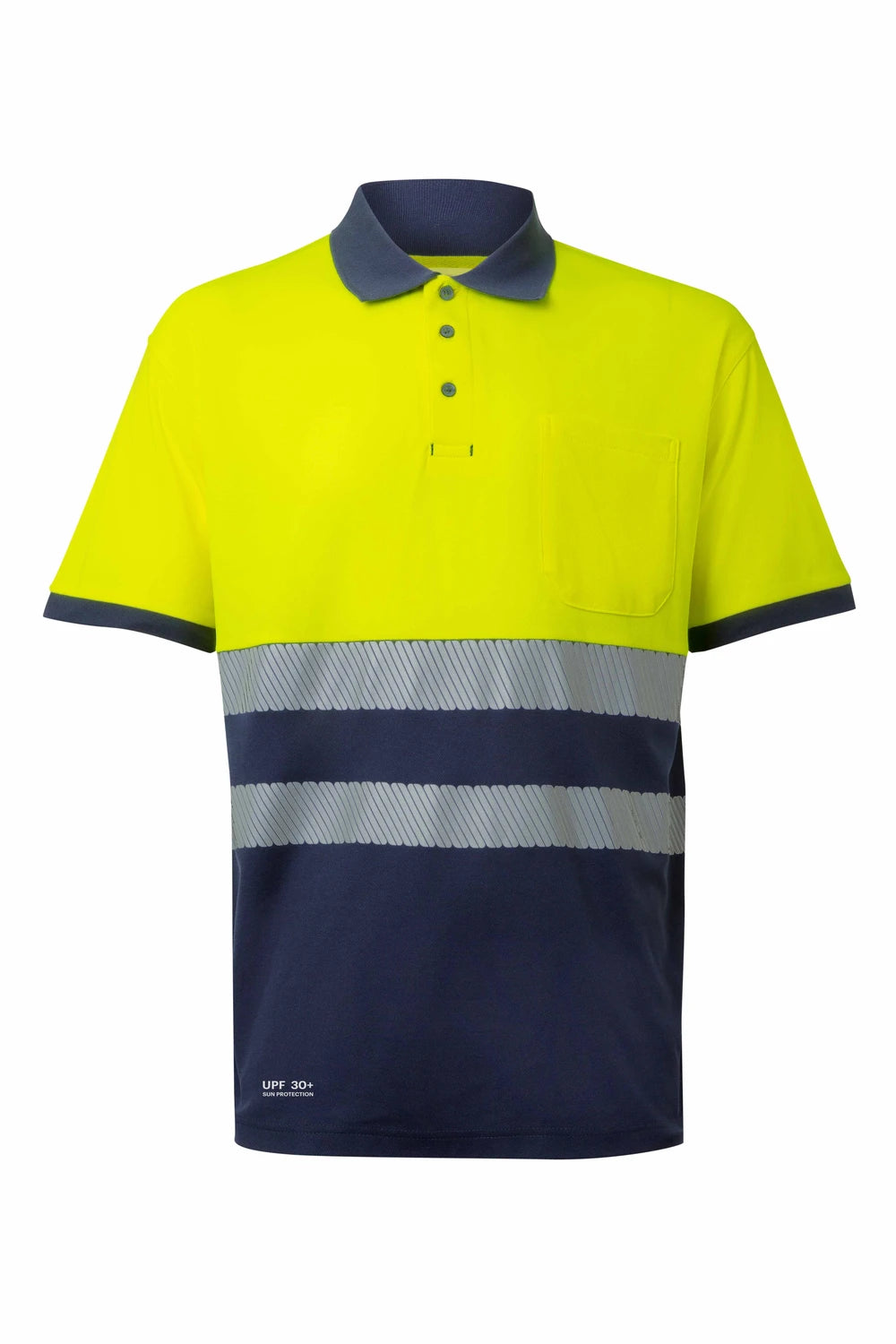 Polo algodón bicolor manga corta cinta segmentada - imagen Velilla Group