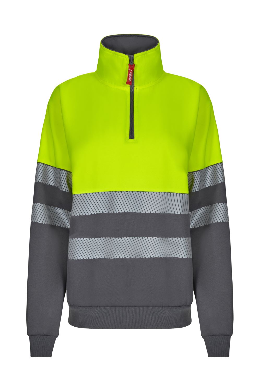 Sudadera bicolor con media cremallera cinta segmentada - imagen Velilla Group