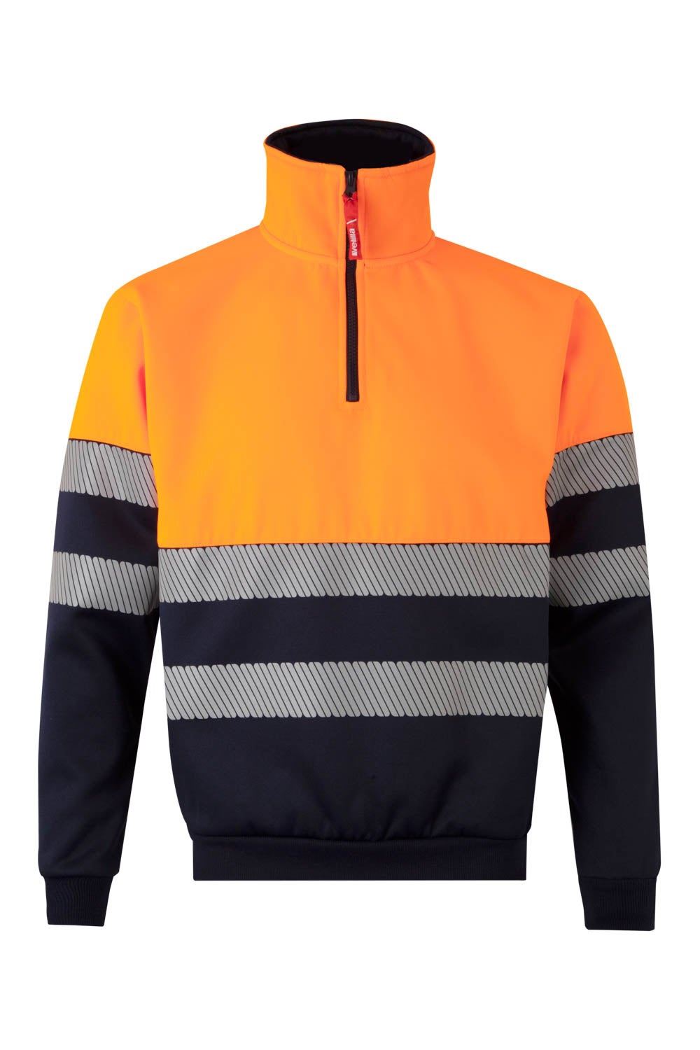 Sudadera bicolor con media cremallera cinta segmentada - imagen Velilla Group
