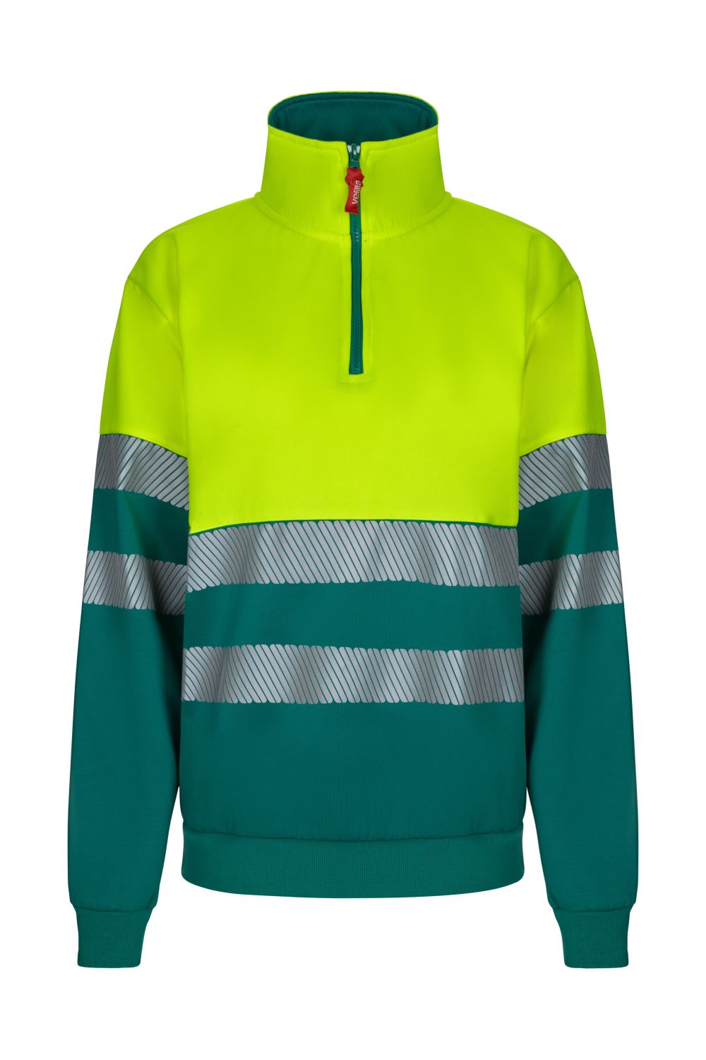 Sudadera bicolor con media cremallera cinta segmentada - imagen Velilla Group