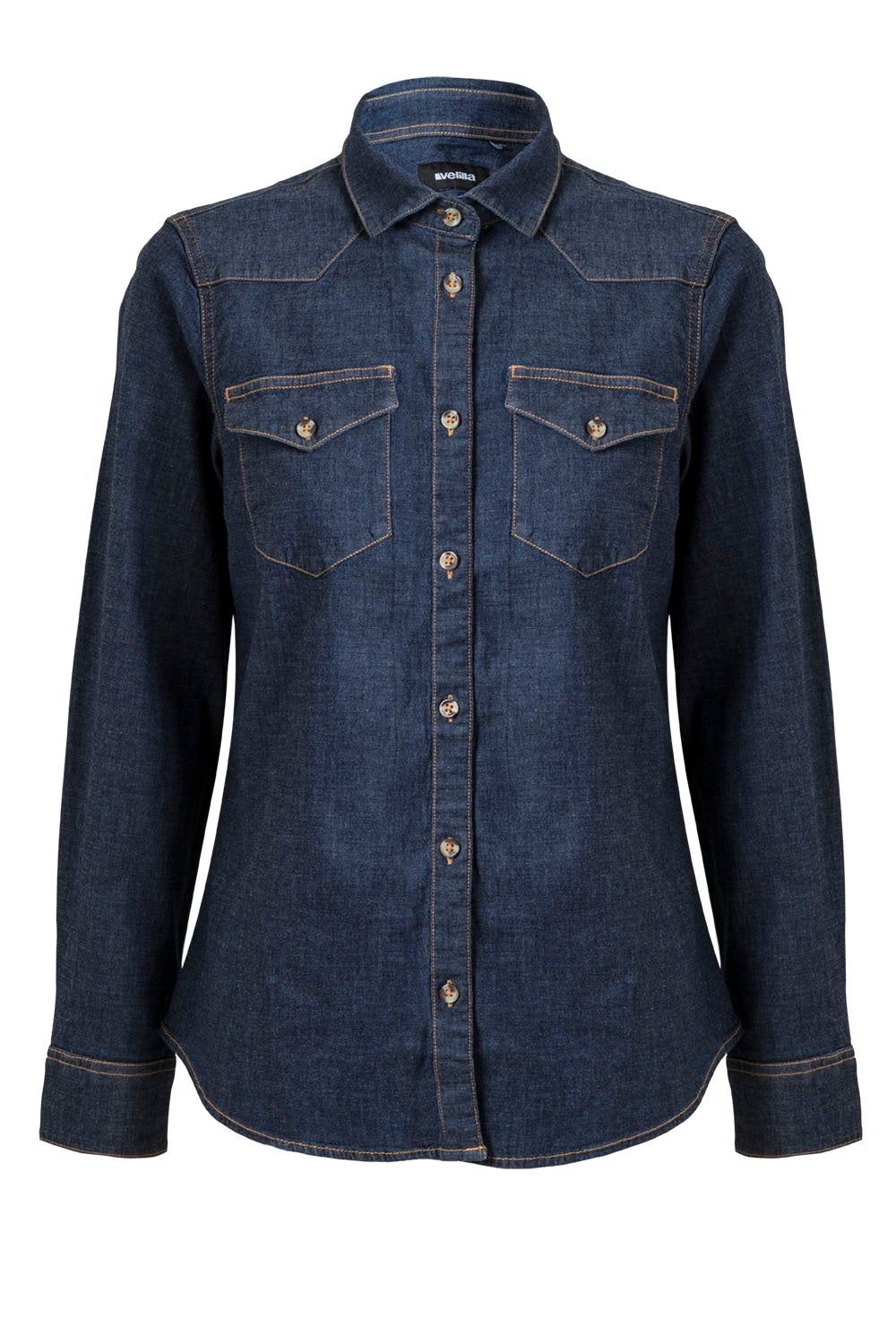 Camisa denim stretch manga larga mujer - imagen Velilla Group