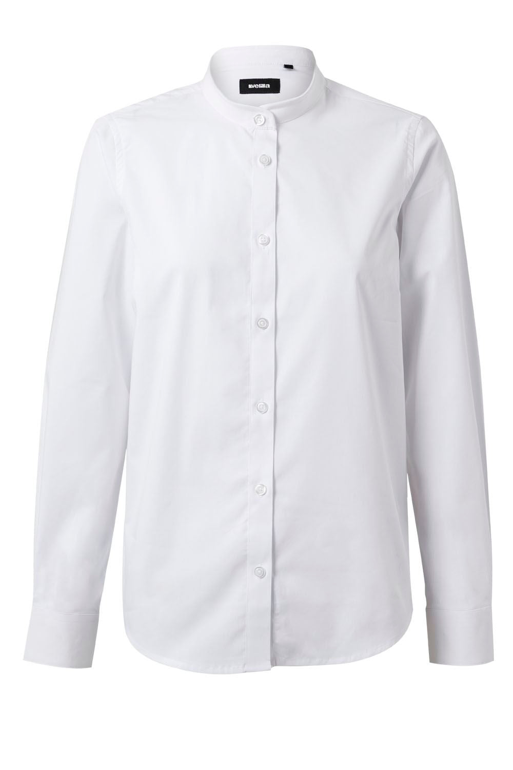 Camisa cuello tirilla stretch manga larga mujer