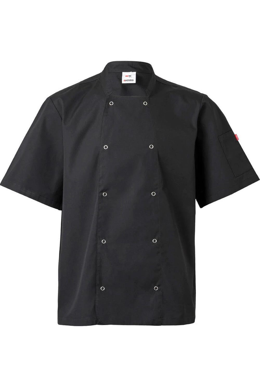 Chaqueta de cocina con automáticos manga corta